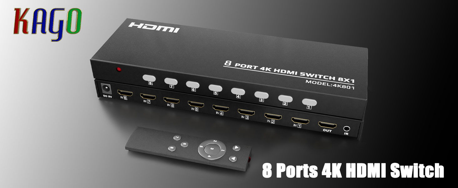 Amazon.com: KAGO HDMI Switch 8 in 1 Out,4K HDMI Selector Switcher