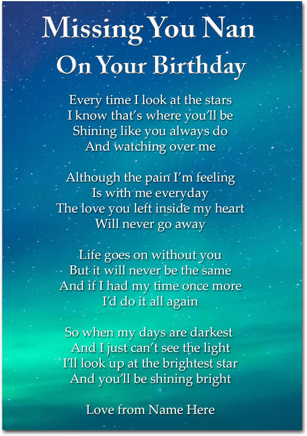 To A Special Nan At Christmas Memorial Graveside Poem Card - View #13