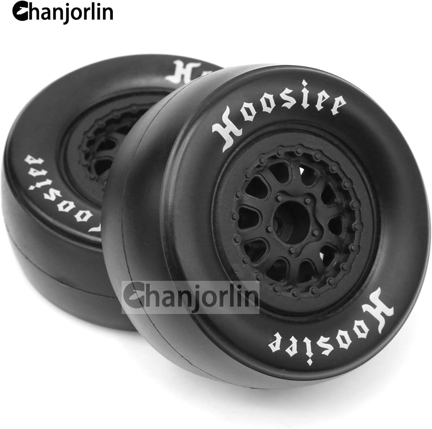 1/10 RC Short Course Racing Truck Tires and Plastic Wheels 12mm Hex Off Road Drag Smooth Tyres OD 105mm for 1:10 Truck Car TRAXXAS Slash 4X4 2WD Redcat Rc4wd Axia ARRMA SENTON 3S Losi 4PCS