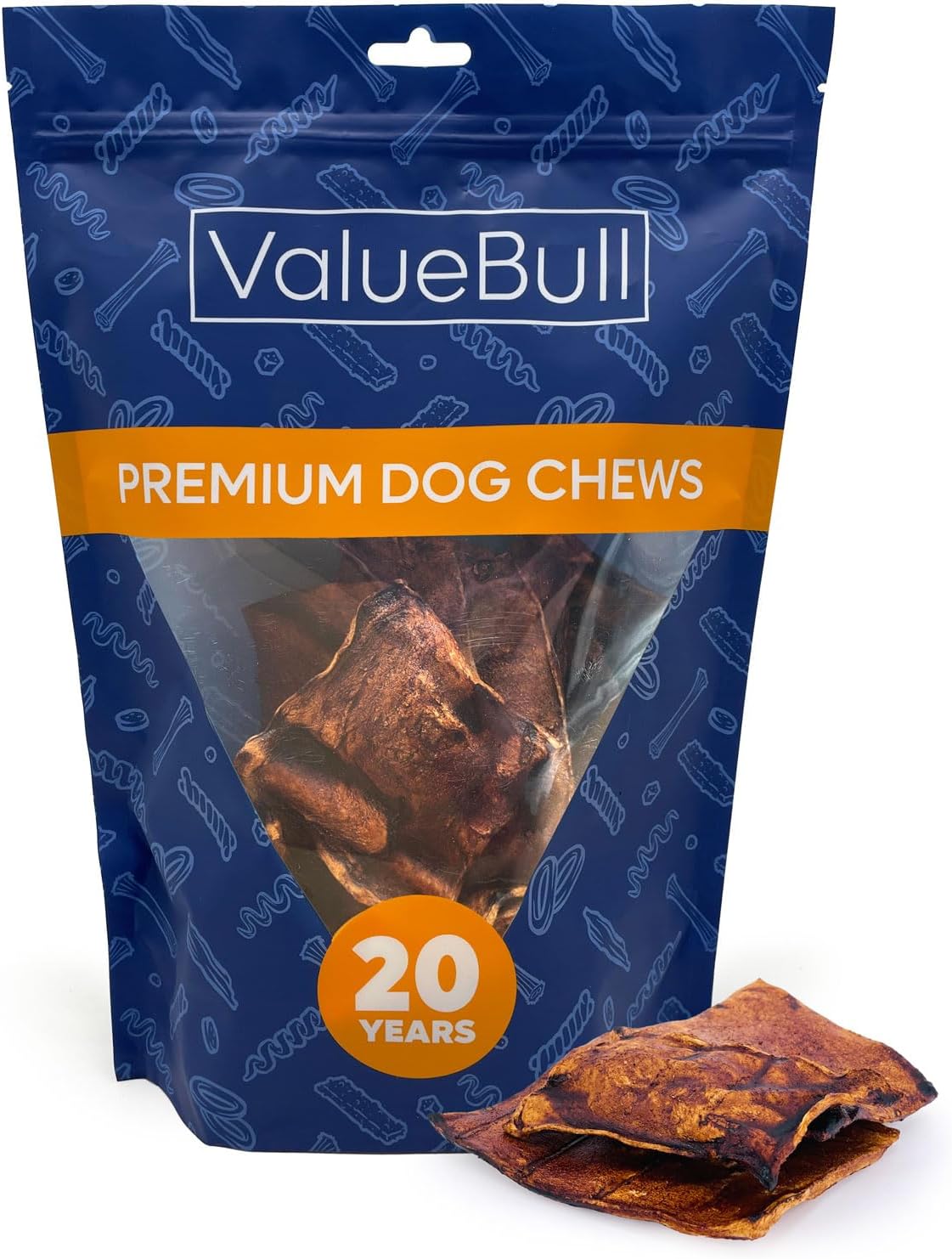 ValueBull USA Rawhide Chips, Natural Beef Flavor, 1 Pound - Natural & Safe, USA Beef Hide, Long Lasting, Chemical Free, No Artificial Flavors