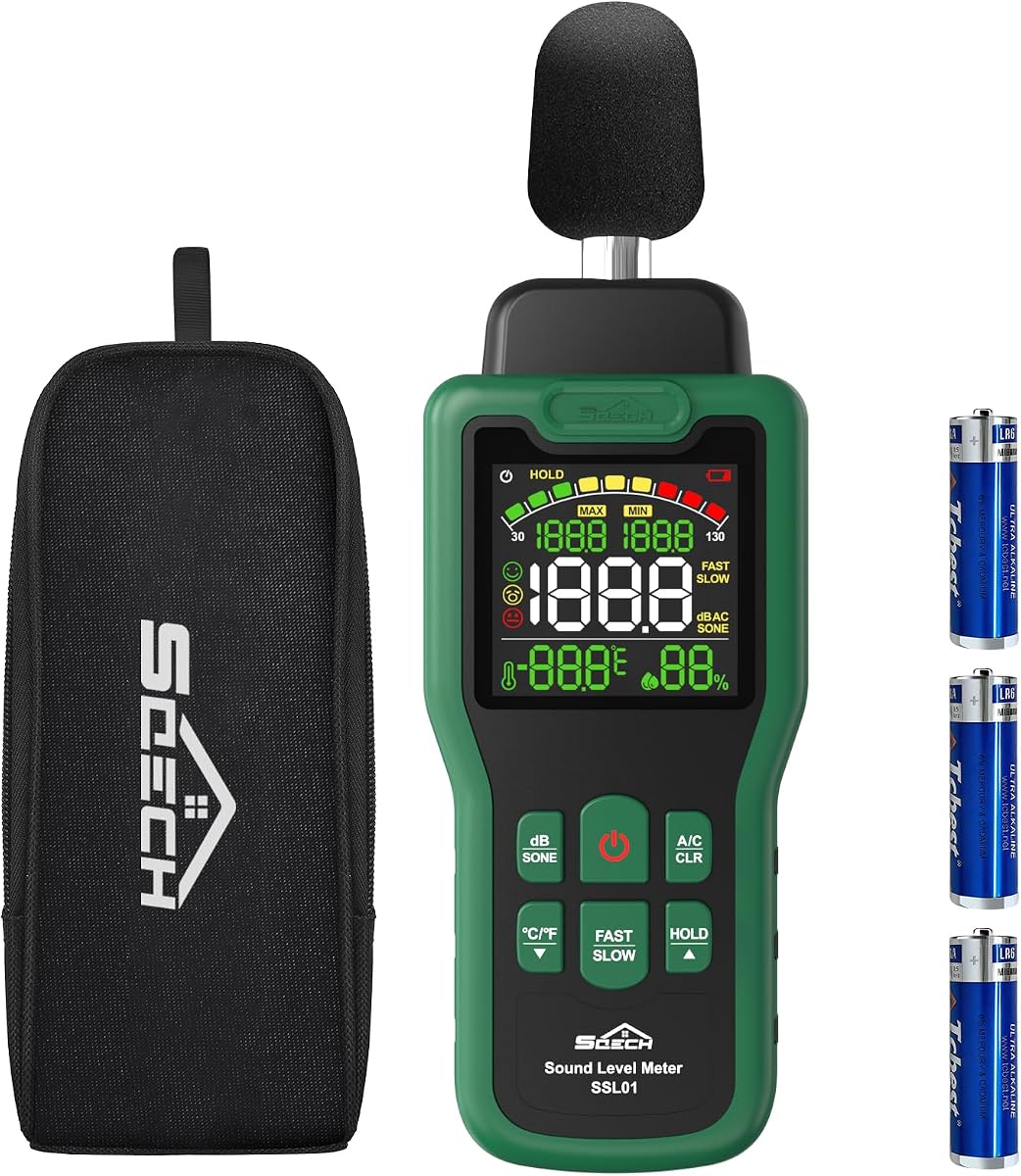 SQECH Decibel Meter, 30-130dB Sound Level Meter, Noise Decibel Reader