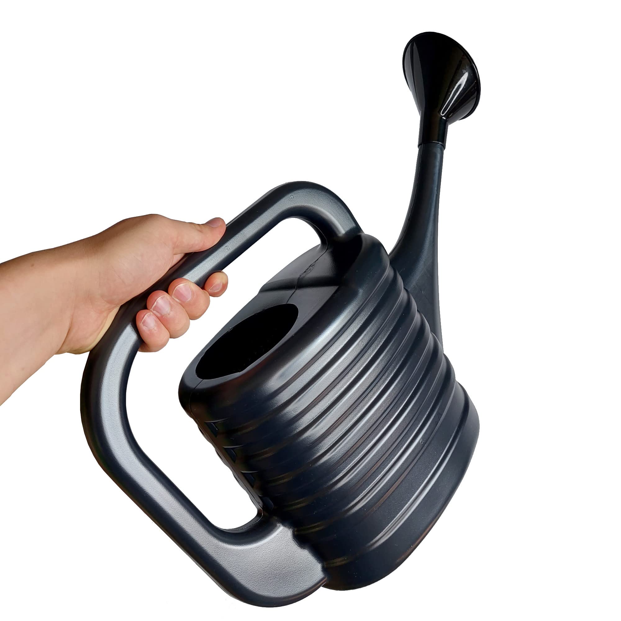 Gießkanne mit Brausekopf 5 L Anthrazit Kunststoff Gartengießkanne Garten Pflanzen Blumen