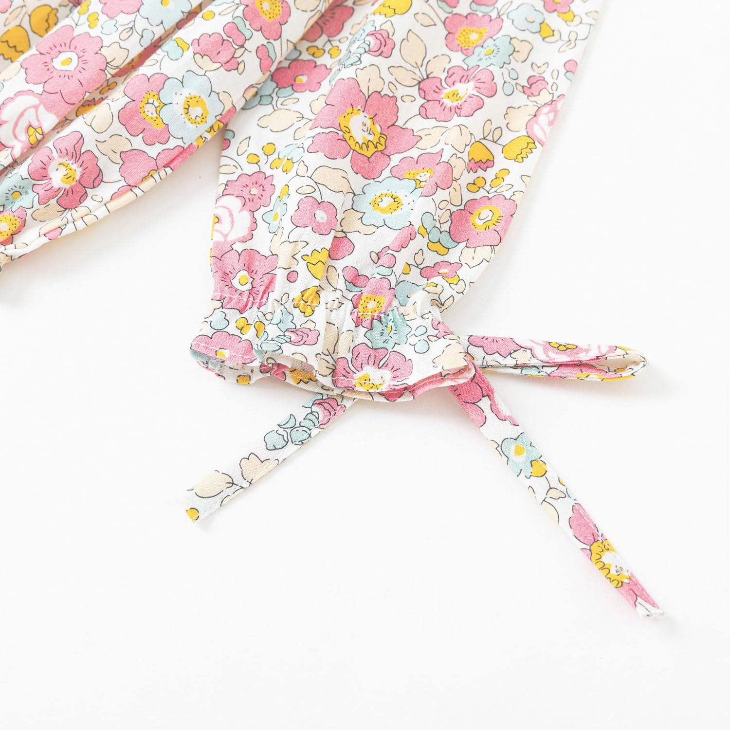 Simplee kids Infant Baby Girl Pink Floral Spring Onesie Romper Infant Girls Long Sleeve Cotton Ruffled Jumpsuit Baby Romper 6M