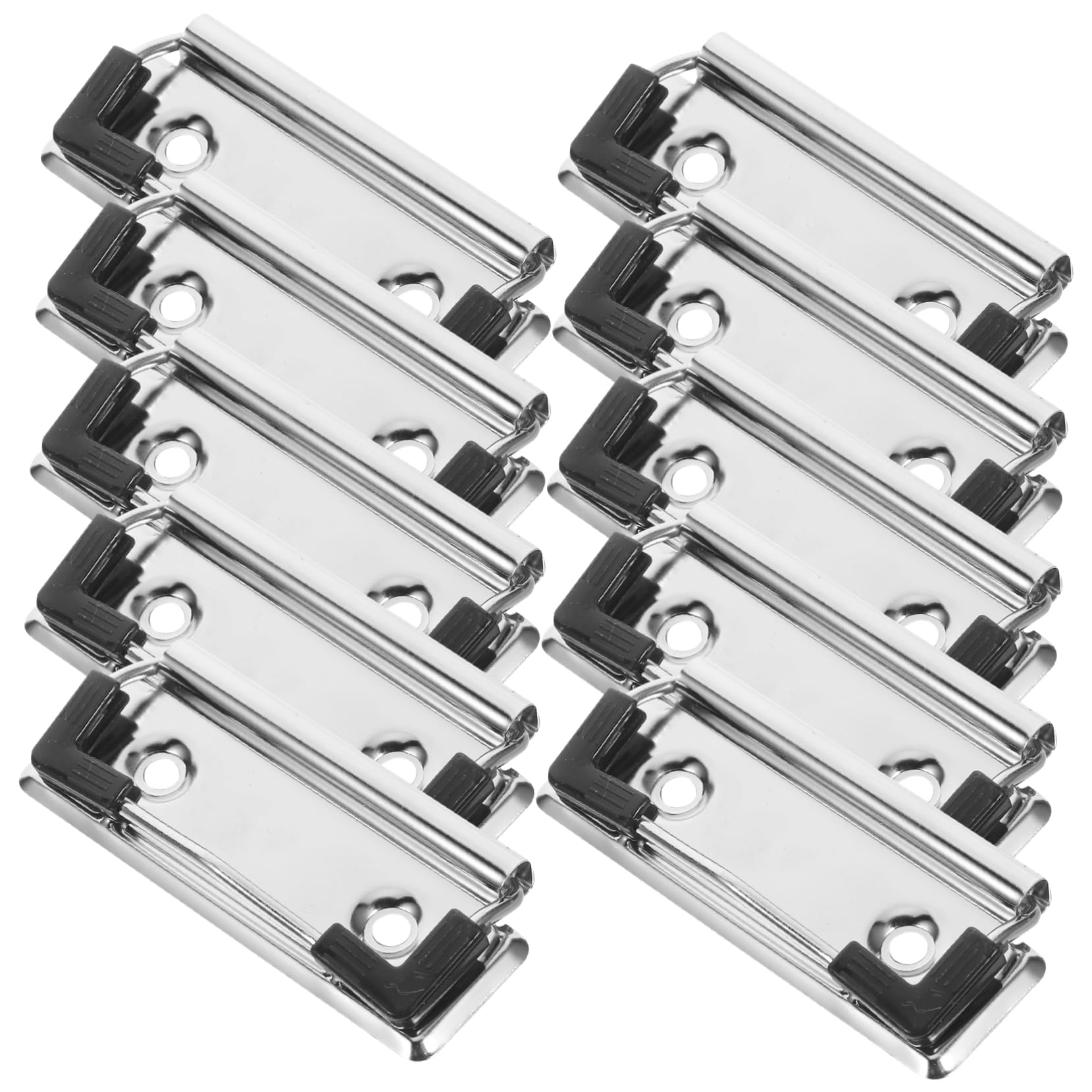 5 Juegos Titular De La Almohadilla De Escritura Carpeta De Almacenamiento Del Portapapeles Abrazaderas De Clips De Papel Tableros De Clip Mini Portapapeles Metal Silver 10 Uds * 5