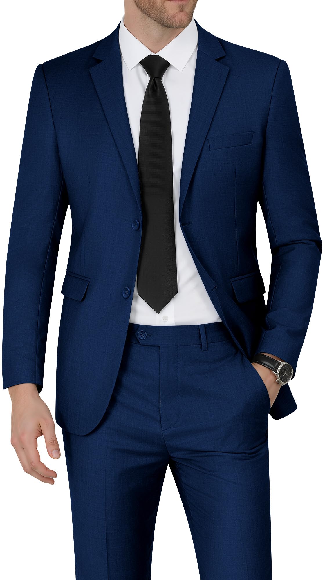 WEEN CHARM Men's Suits Slim Fit 2 Piece Two Button Blazer Wedding Prom Tuxedo Single Breasted Jacket Pants Set