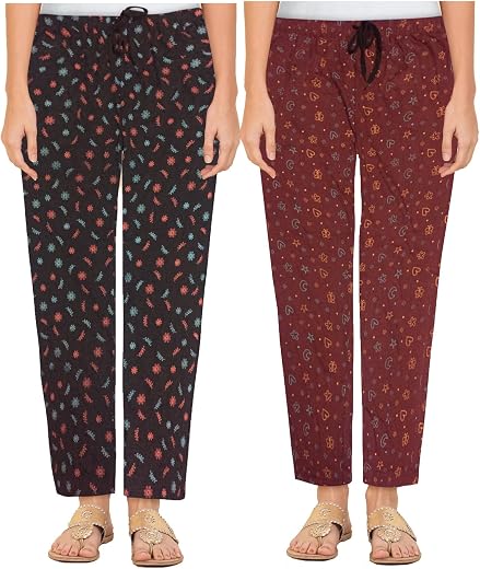 AFRA WOMEN COTTON DESGIN PYJAMAS (PACK OF 2)