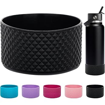 WK IEASON Diomond Protective Silicone Sleeve Boot 32oz 40oz for Hydro FlaskTakeyaMIRAYetiOwalaIron Flask and Other Brand Water Bottle. NOT for Stanley Water BottleBlack