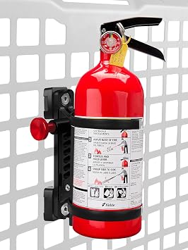 ZIDIYORUO MOLLE Panel Fire Extinguisher Mount Kit Fits 1"-2" Rigid MOLLE Panel Holes, Quick Release Car Fire Extinguisher Mount Holder with 4 Clamps for Vehicles MOLLE Panle Accessories
