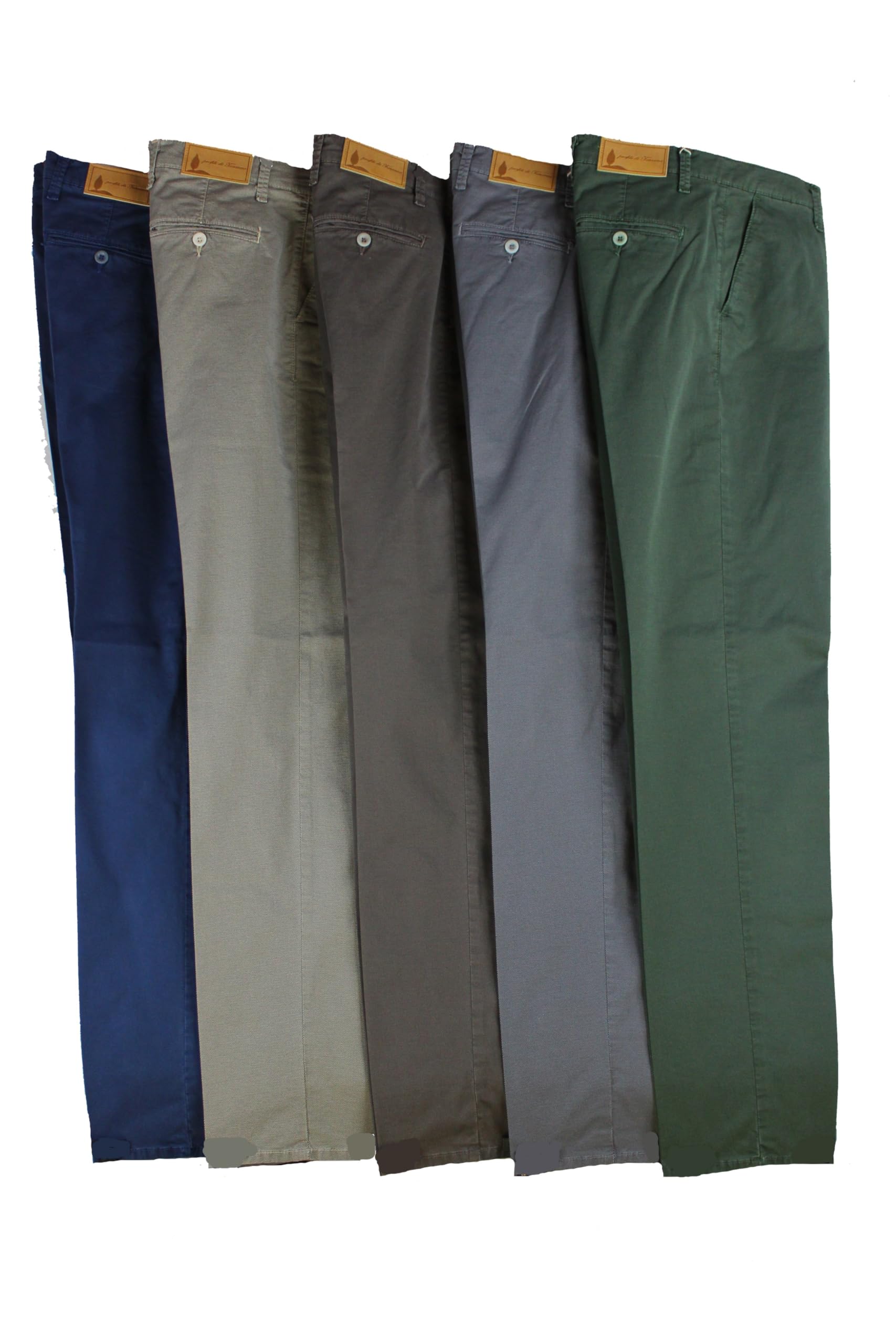 Pantaloni Chino Uomo 97% Cotone, Tessuto Estivo Sono Eleganti e Elasticizzati, Gamba Dritta, Vita Regolare, 100% Made in Italy