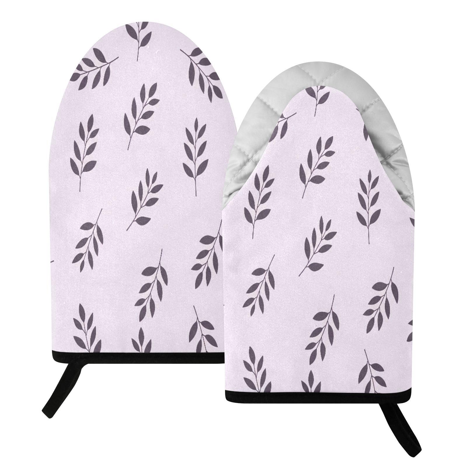BURSTDDY Leaves Oven Mitt,Heat Resistant Kitchen Mitts for Cooking