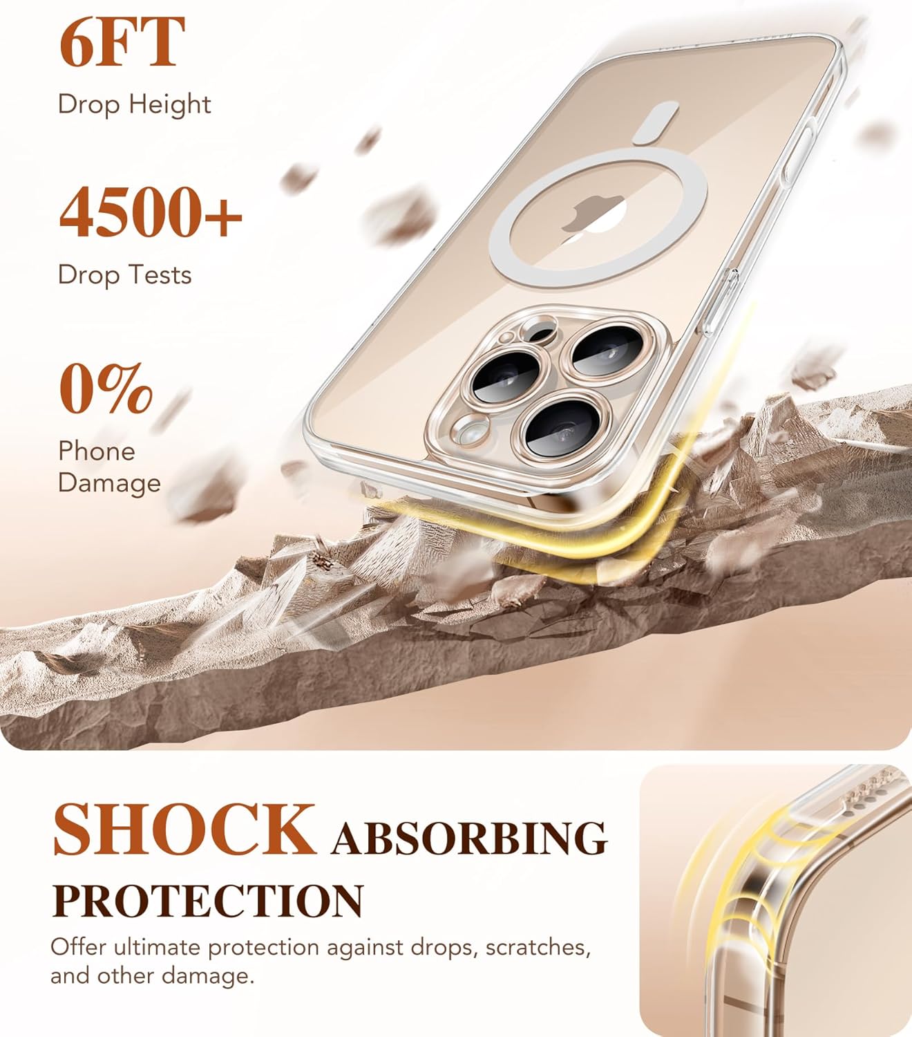 BERFY for iPhone 16 Pro Case, Compatible with MagSafe, Built-in 9H Tempered Screen Protector and Camera Protection, Full Body Shockproof Plating Phone Case for 16 Pro 6.3", Clear - Image 8