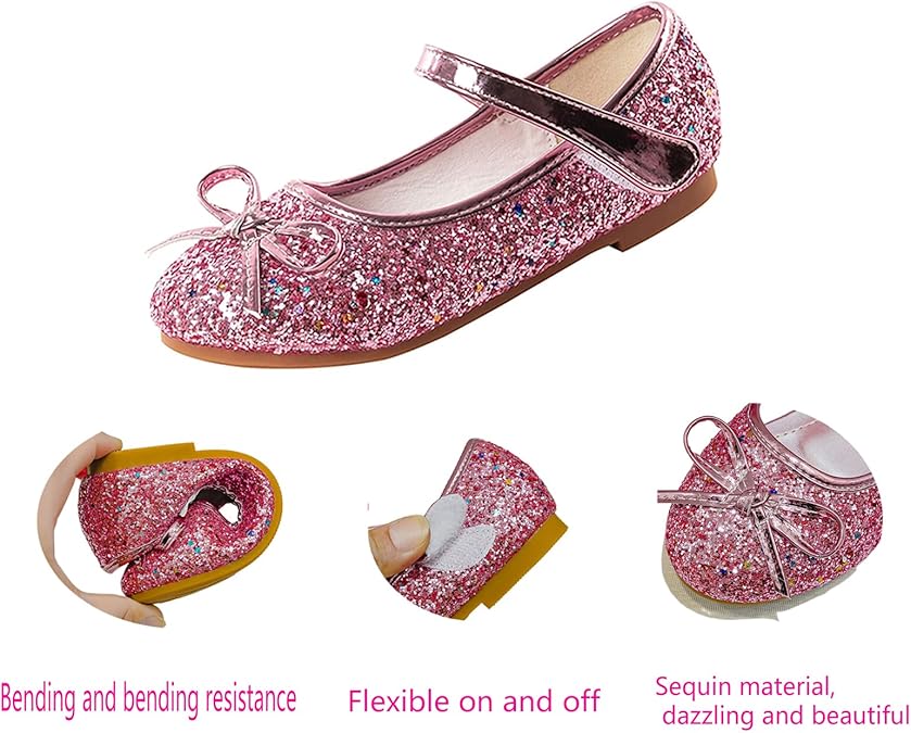 YUKQEYLE Prinsessenschoenen meisjes kristal hoge hakken ballet glitter kinderen sandalen pailletten Kerstmis carnaval verjaardag party bruiloft, Paars, 28 EU