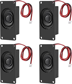 4PCS Speaker 3 Watt 4 Ohm Mini Speaker 4ohm 3w Loundspeaker Micro Speakers with JST-PH2.0mm-2 pin Terminal for Small Electronic Projects Advertising Machines LCD TV Monitors