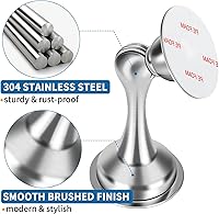 Vista 4 de Tope magnético de puerta, topes de puerta autoadhesivos, cierre magnético para puerta, tope de puerta de acero inoxidable de níquel cepillado sin