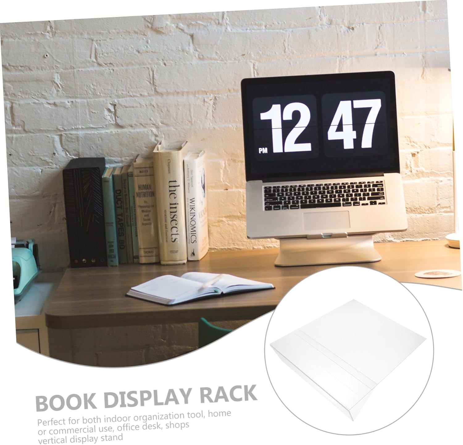 KICHOUSE Cooking Book Stand Acrylic Recipe Holder Kitchen Stand Holder Tilt Angle Modern Display Easel