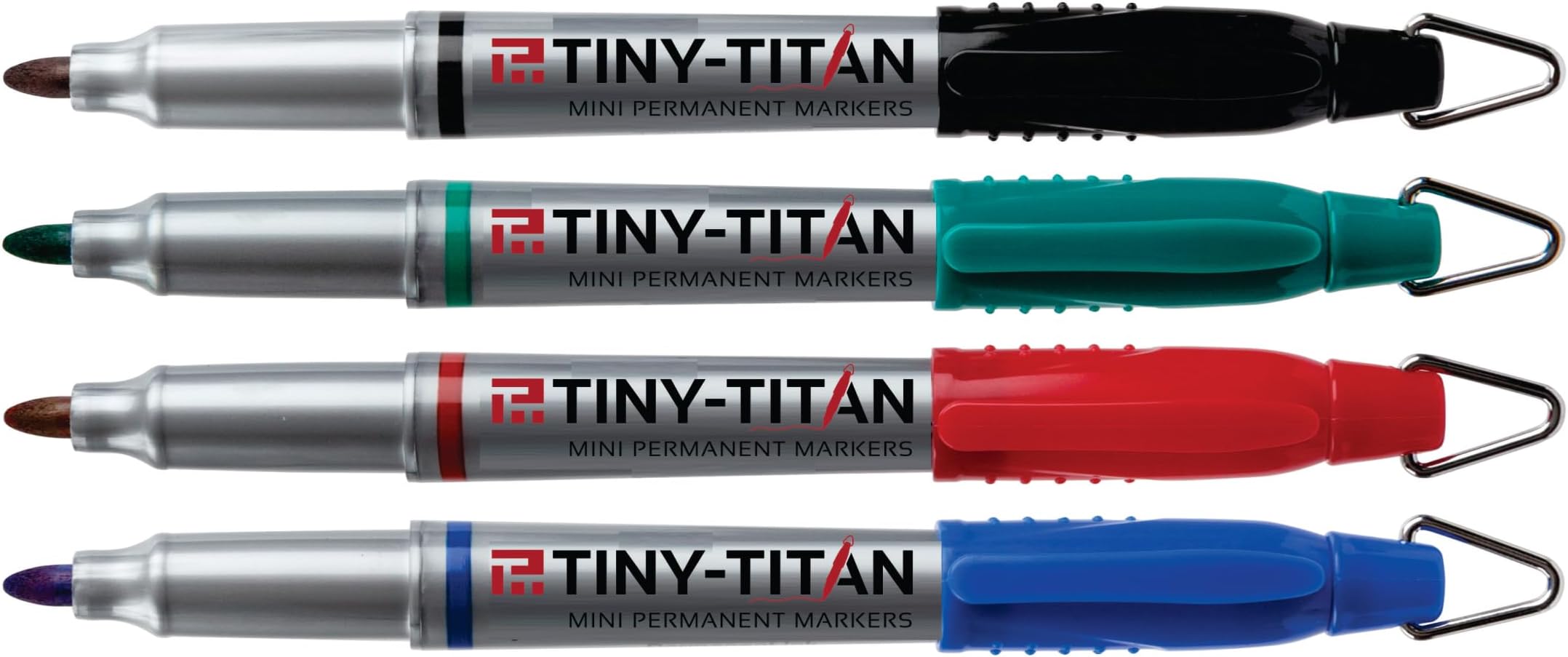 Mini Markers, Red, Black, Green Blue, Permanent Markers For Nurses Badge, Mini Key Chain Hook, Badge Marker, Golf Ball Makers, Bullet Tip, Fine Point - 4 Assorted Colors