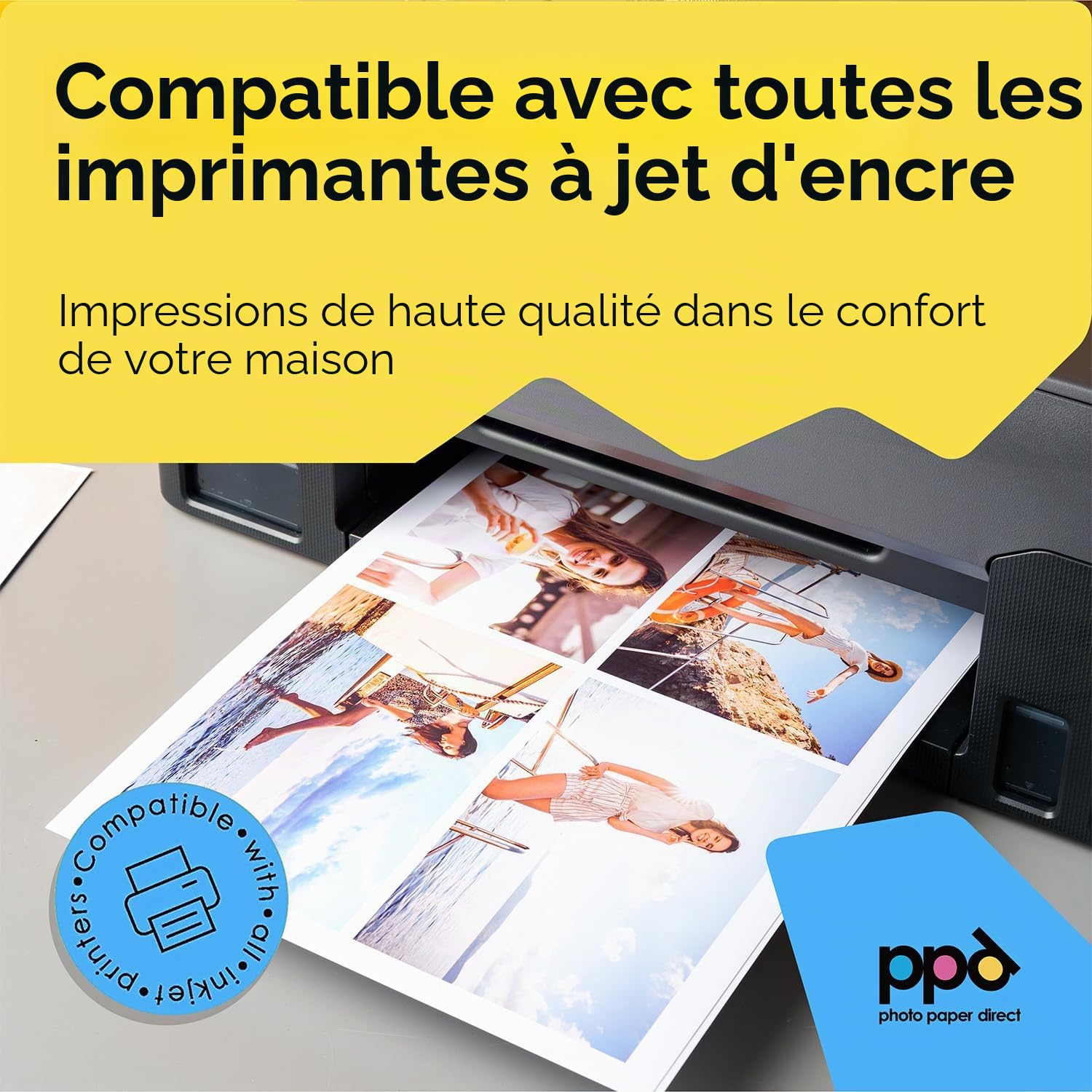 PPD A3 x 50 Feuilles Papiers Photo Super Premium Satiné, Fort Grammage 280g, Jet d' Encre, Séchage Rapide, Microporeux, Résistant à l'eau PPD-22-50