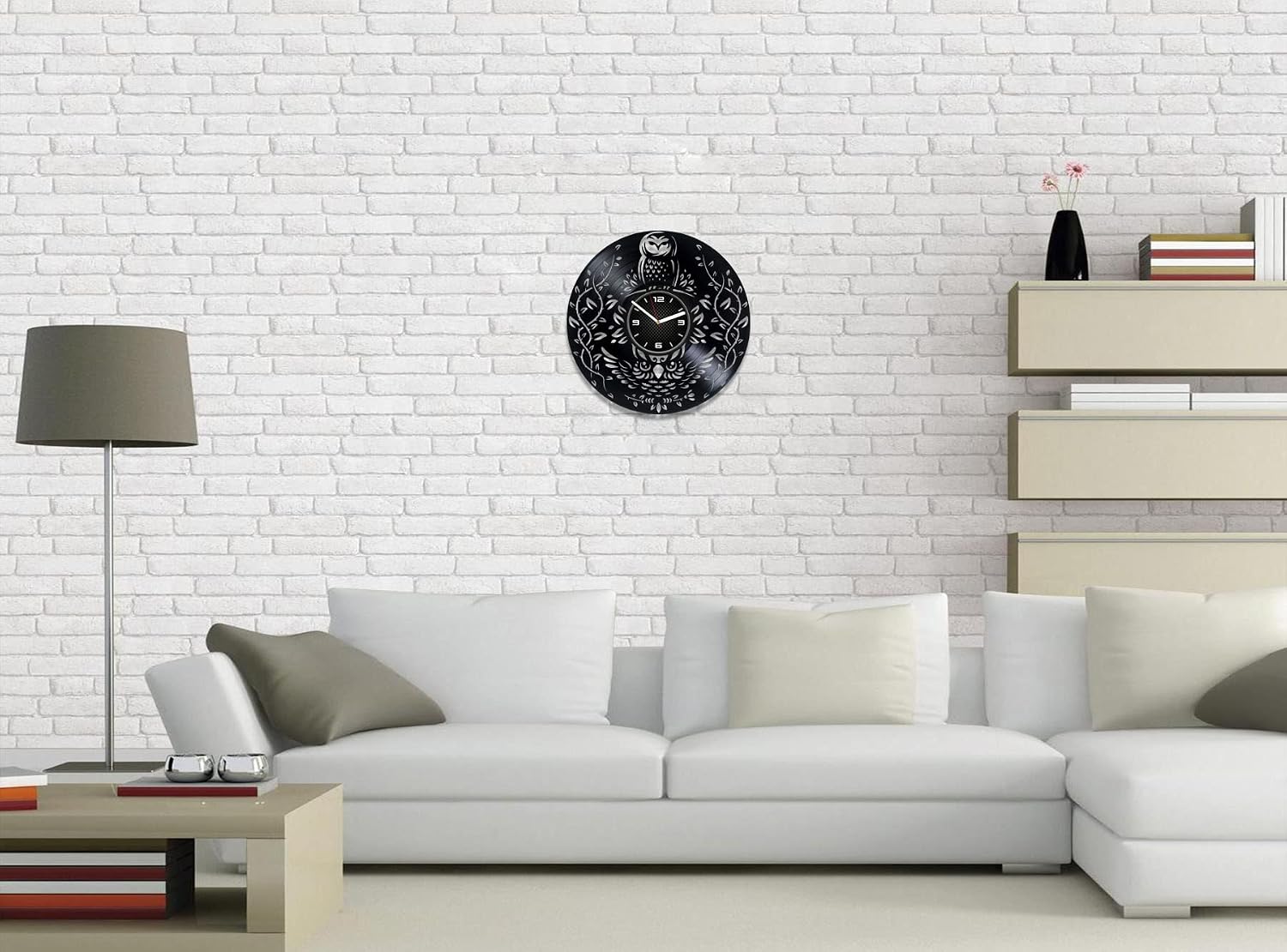 Owl Vinyl Record Wall Clock 12 Inch - Gift for Kids Idea - Owl Art Handmade Gift - Home Decor