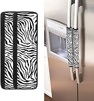 Vista 10 de Juego de 2 fundas para manija de puerta de refrigerador con estampado de copos de nieve de aguacate, protector de manija de puerta de cocina lavable