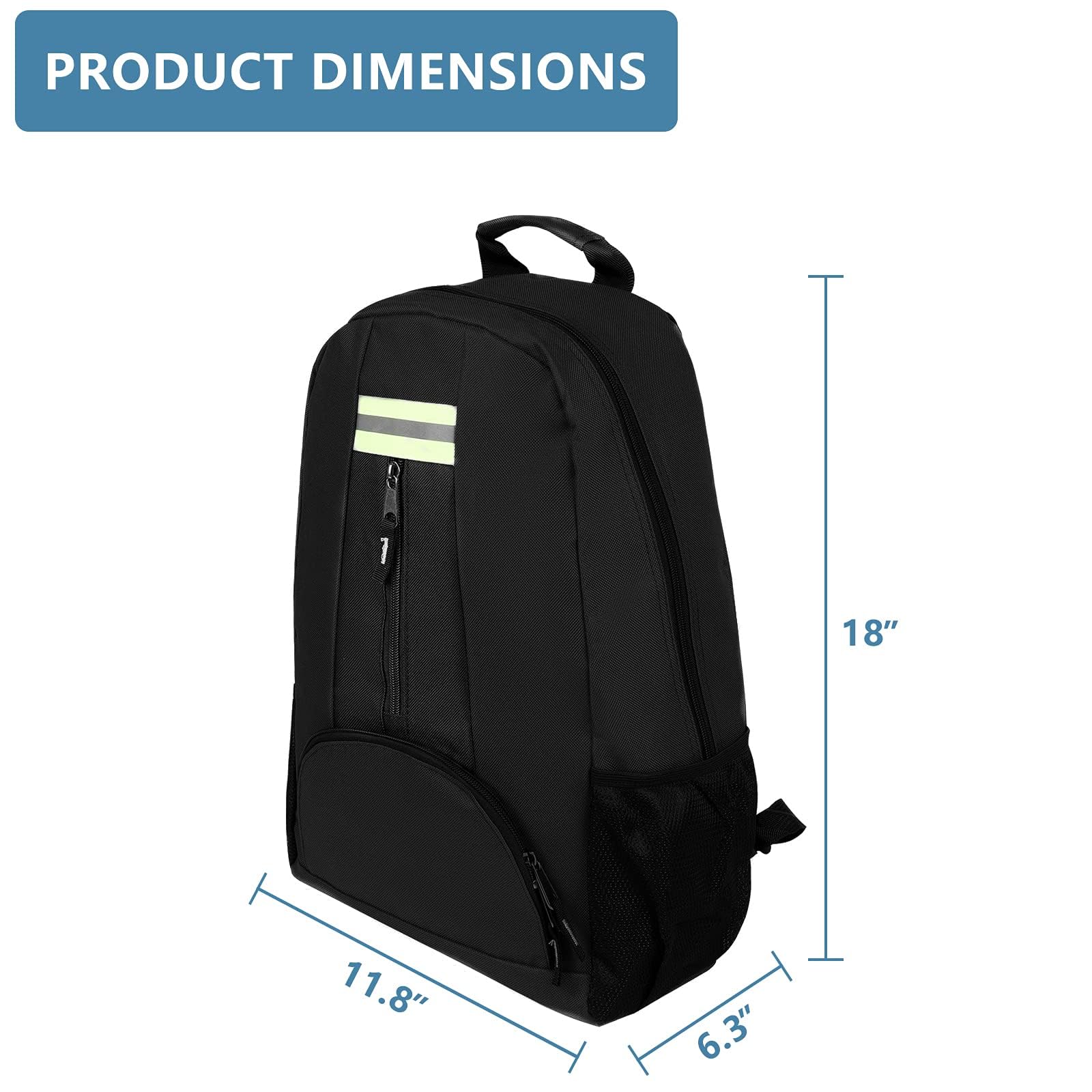 HDFGB Electricians Tool Backpack,Heavy Duty Technicians Bags Multi-Pocket Storage Organiser Tool Kit Bag Rucksack Tool Bag for Men (Black) - Image 2