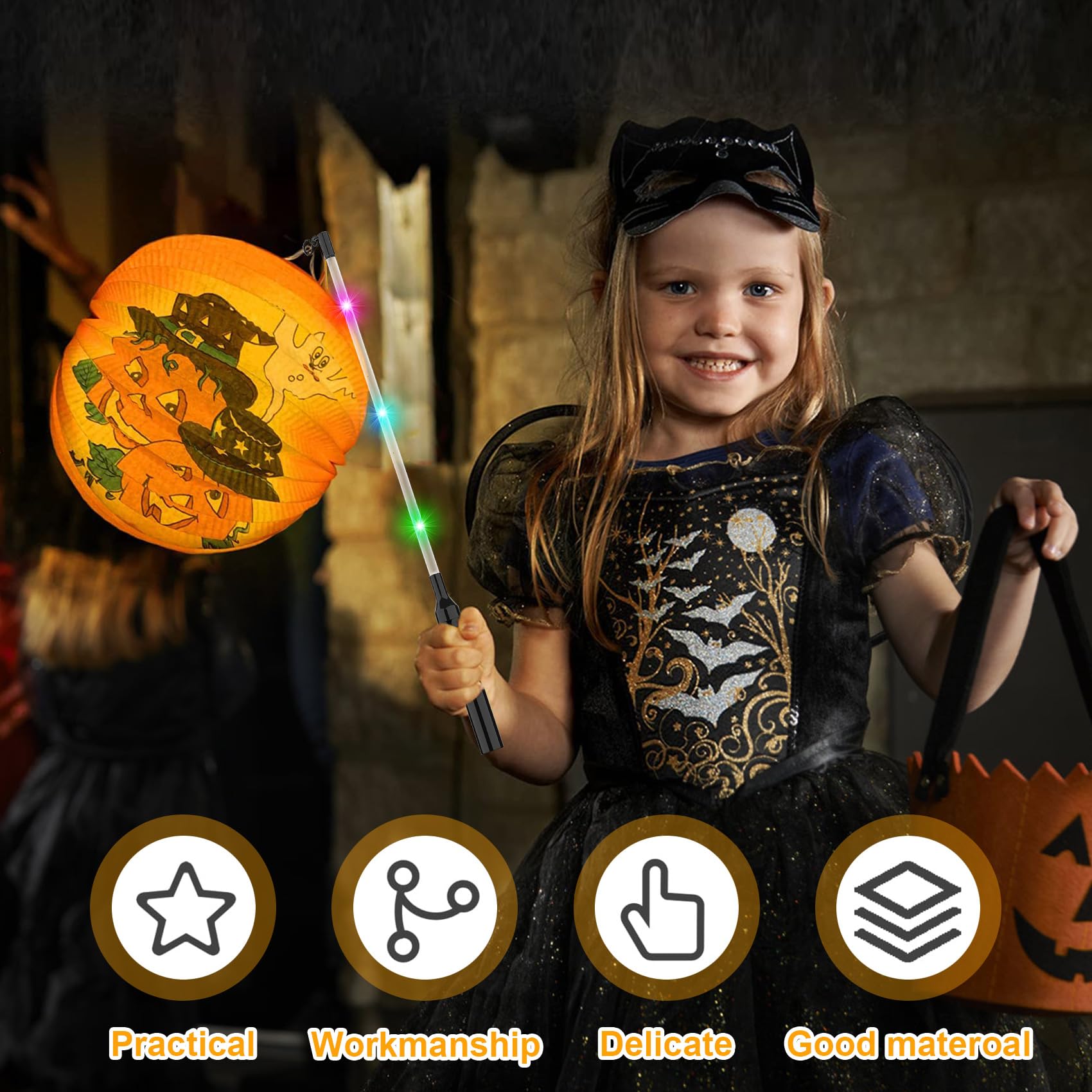 LED Laternenstäbe 4er Set - 50cm Für Martinsumzüge & Feste