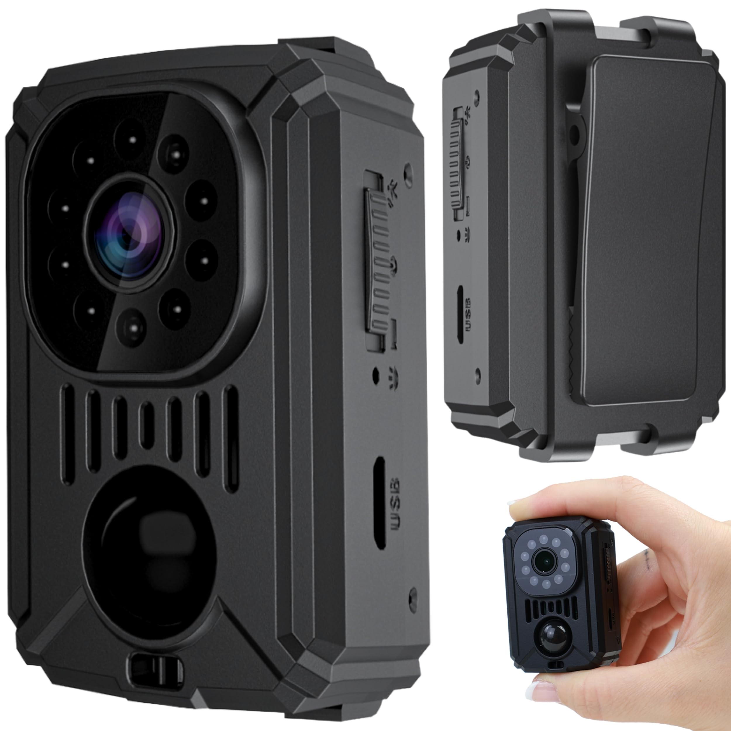 Mini Cámara Espía Oculta, Videovigilancia sin Internet, Camara Vigilancia Sin WiFi con Visión Nocturna y Detección de Movimiento para Coche, 11 Horas de Batería, Spy CAM sin WiFi