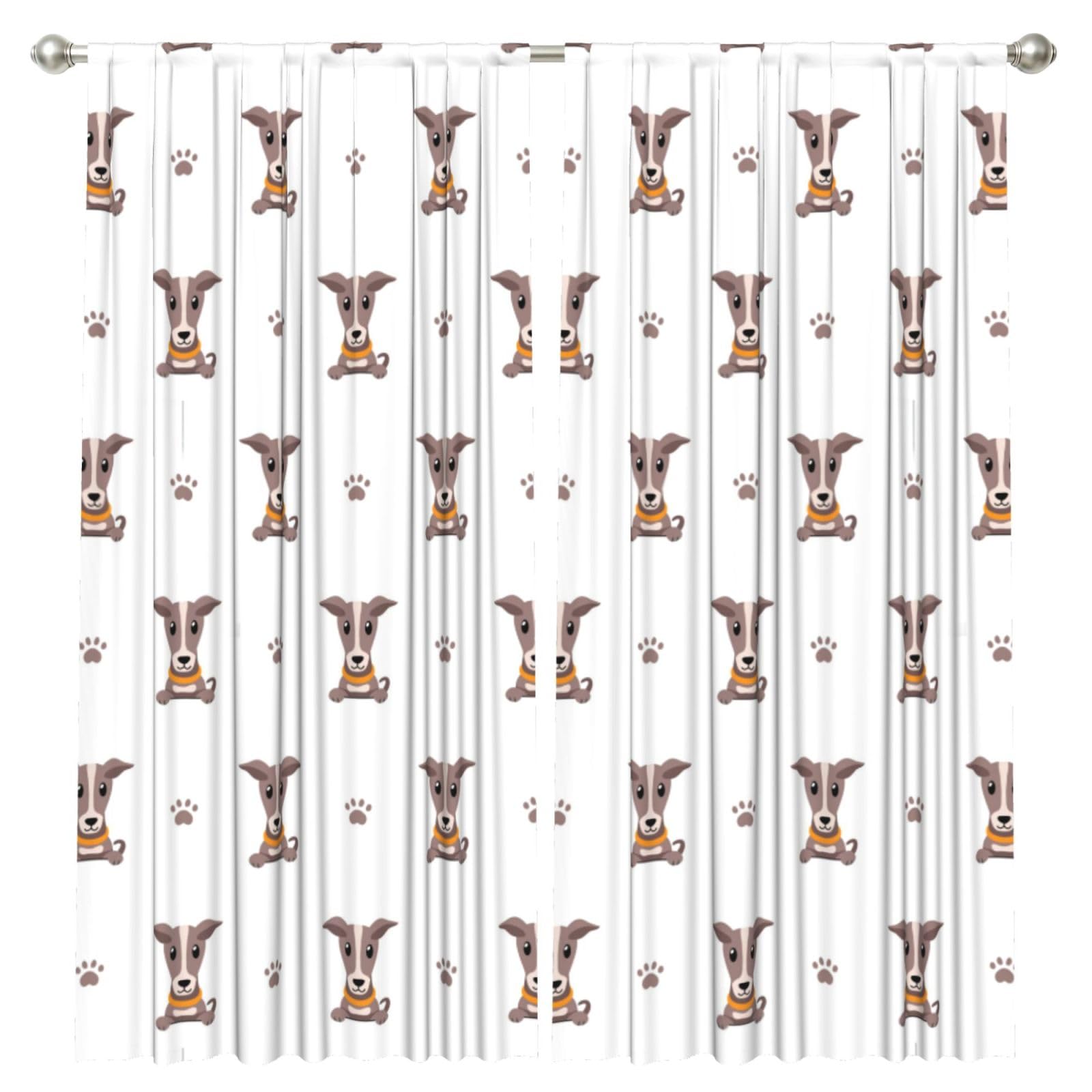 InOmak Greyhound Dog, 2 Panels Window Curtains 52 x 84 Inch Blackout Curtains for Living Room Bedroom