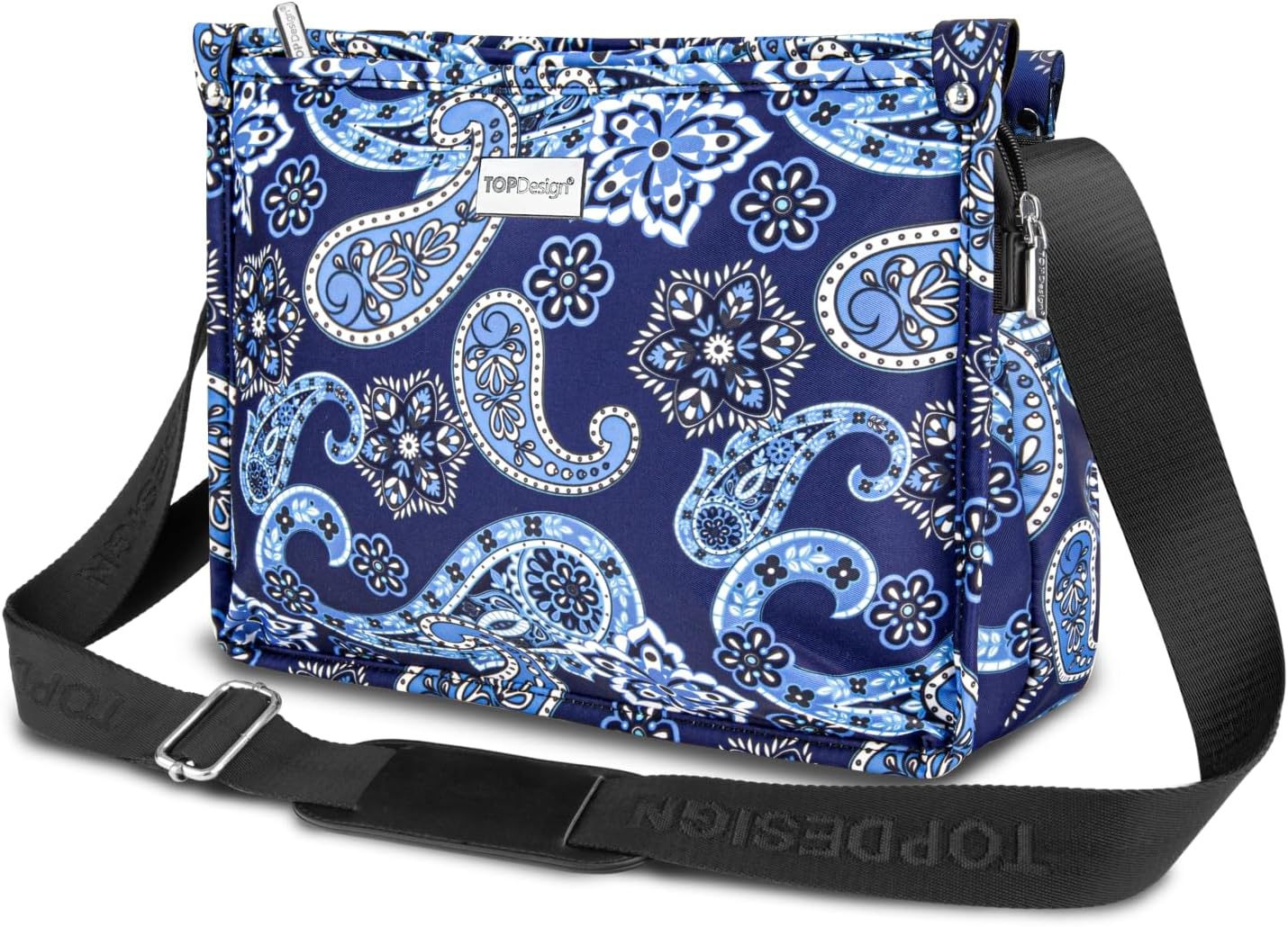 TOPDesign Lightweight Women Crossbody Bag, Shoulder Purse with Multiple Pockets, Triple Zip Handbag with Shoulder Strap