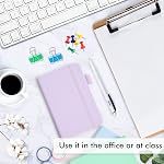 Feela Journaux de poche, Mini Petite couverture rigide mignon College règle Notepad fournitures de bureau, avec 3 Stylos noirs, 3,5x 5.5”, 3 Faites votre valise, A6, Couleurs de pastel, Bleu clair, Violet clair, Vert clair