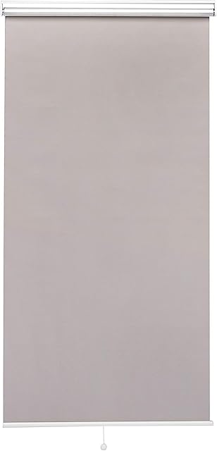 Amazon Basics Cordless Blackout Roller Blind, No Drilling Required, 90 x 150 cm - Grey