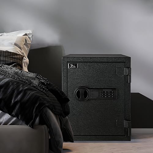 Miniatura 5 de TIGERKING Caja fuerte ignífuga de 3.47 pies cúbicos, caja fuerte grande de acero para el hogar con cerradura digital para el hogar y la oficina