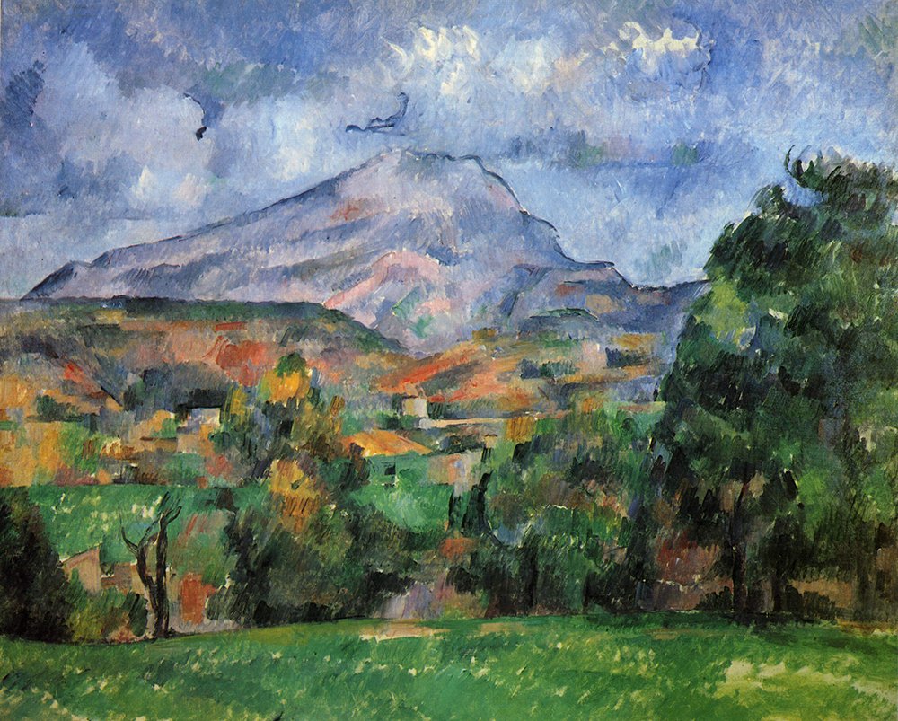 Cuadro enmarcado de la obra Clouded Mountain de Paul Cezanne, formato pequeño