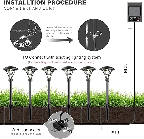 Miniatura 7 de Luces LED celestiales de bajo voltaje para camino, iluminación de paisaje al aire libre, iluminación de camino de 1 vatio, con conector y estaca