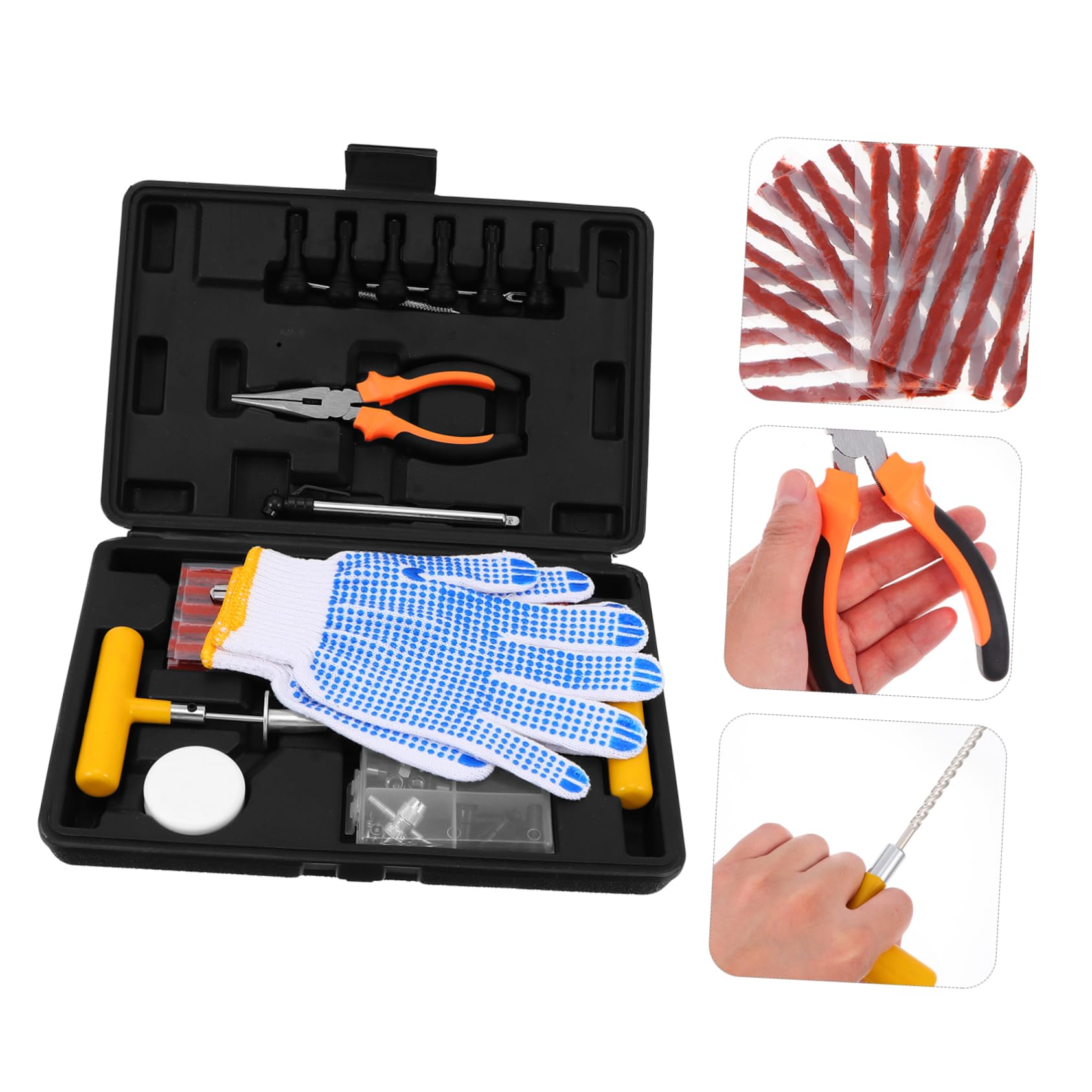 Zerodeko 100 Stück Autoreifen Reparaturset aus Stahl Gummi und Aluminiumlegierung Tragbar und Leicht für Schnelle Reifenreparatur Unterwegs