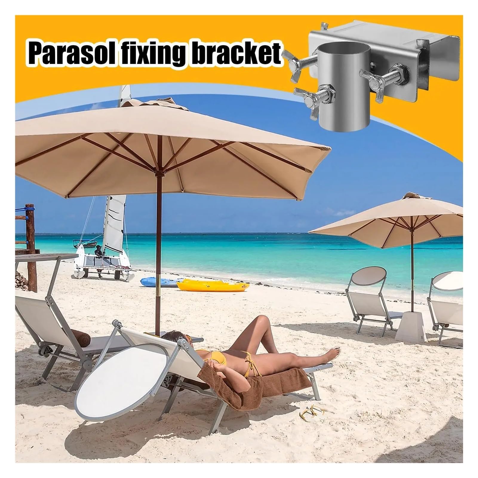 Portaombrelli for Balcone da Patio con Clip for ringhiera del Ponte Portaombrellone Regolabile Clip Supporto for Asta Base Staffa a