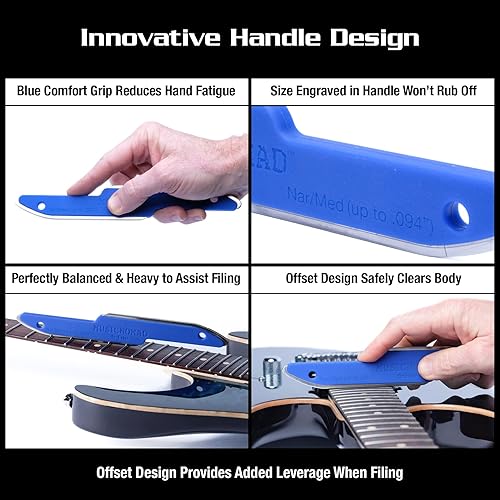 Miniatura 5 de MusicNomad MN850 - Lima de coronación de trastes de guitarra con revestimiento de diamante, zona segura y herramienta de luthier (lima S)