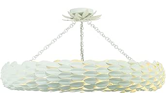 Crystorama Broche 8 Light Matte White Semi Flush Mount