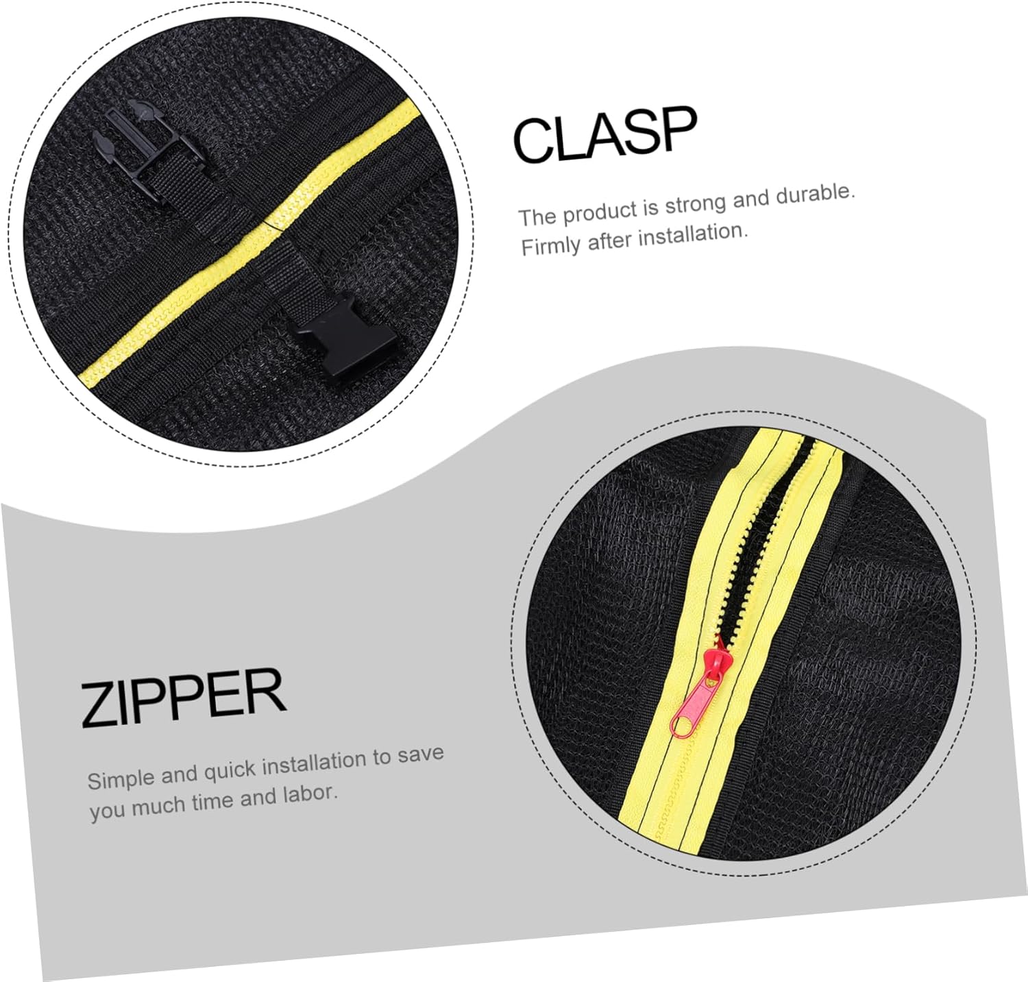 1set Trampoline Replacement Protective Netting for Trampoline Quick Installation Heavy-Duty Material Suitable for Boys and Girls and Adults