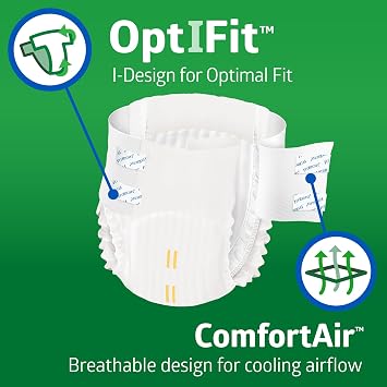 FitRight Ultra Adult Diapers, Disposable Incontinence Briefs, Leak-Proof Diaper, Absorbent Briefs For Men and Women, Maximum Protection, Medium, 32 44 in, 20 briefs per bag