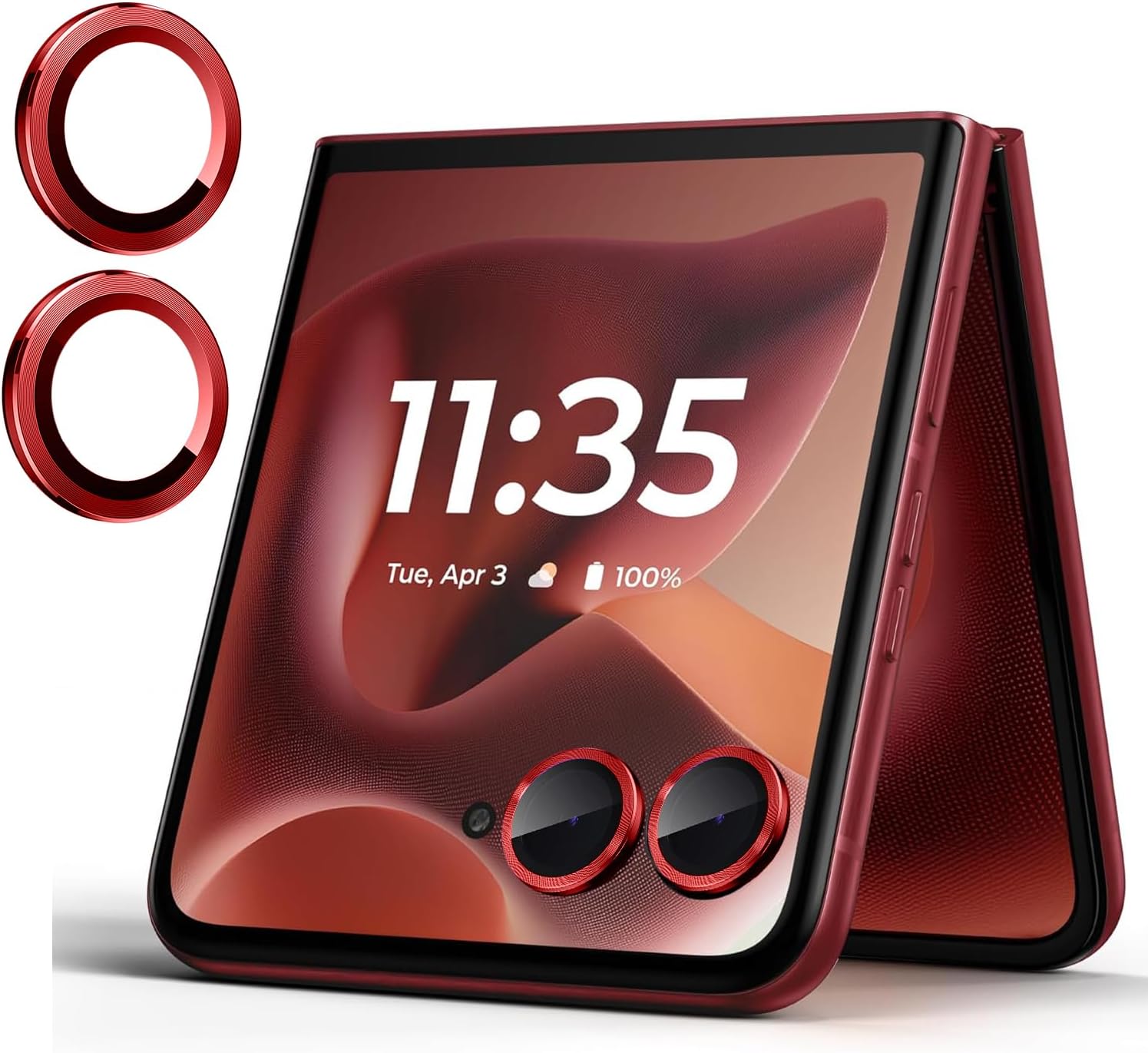 2 Set for Motorola Razr 60 Ultra Camera Lens Protector, 9H Tempered Glass Camera Cover Protector Metal Ring Decoration Accessories (Black)
