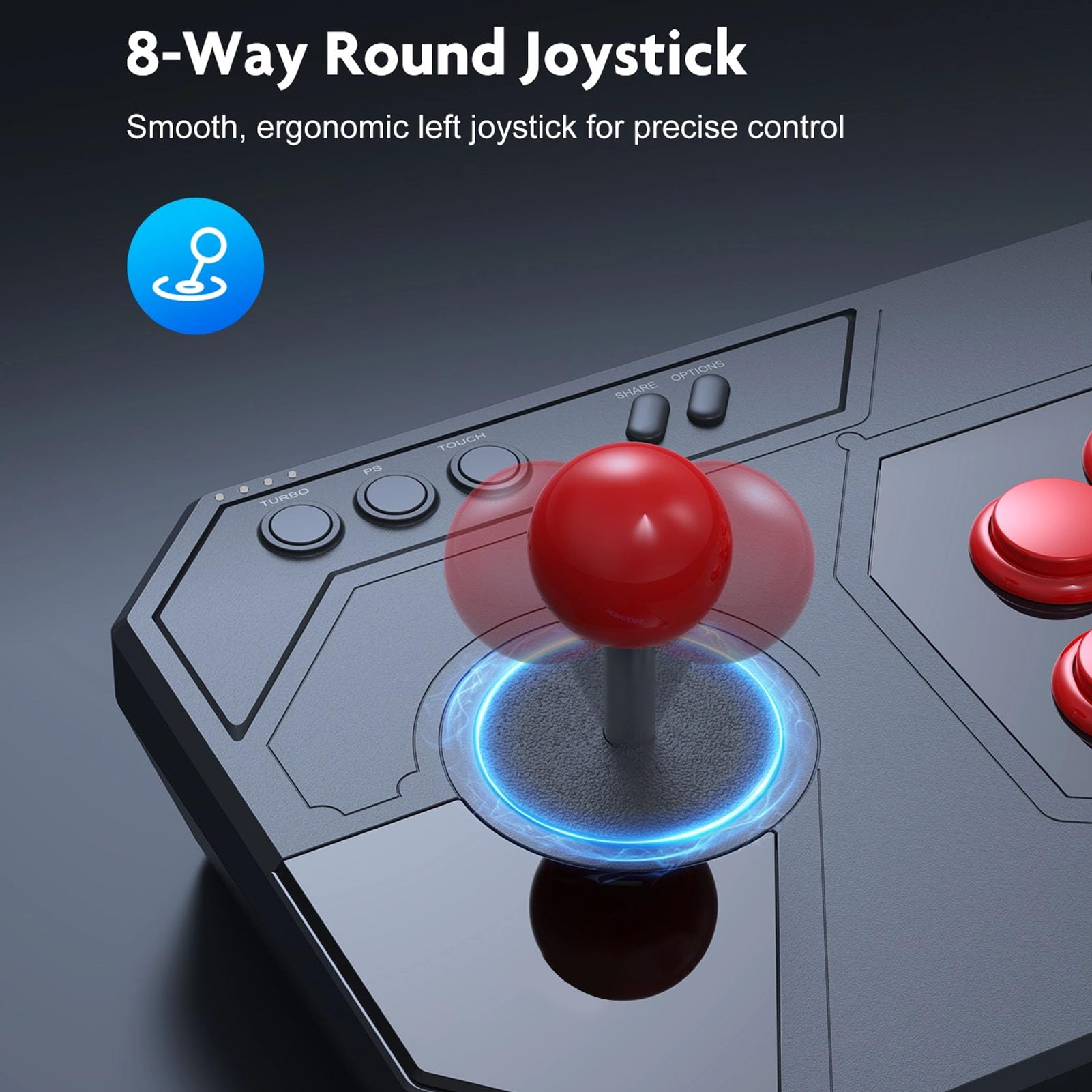 Generic Fighting Stick Fightstick z 3 Trybami Joysticka i Funkcjami | Lekki kontroler ABS typu C do komputerów PC i konsol do gier Slim Pro