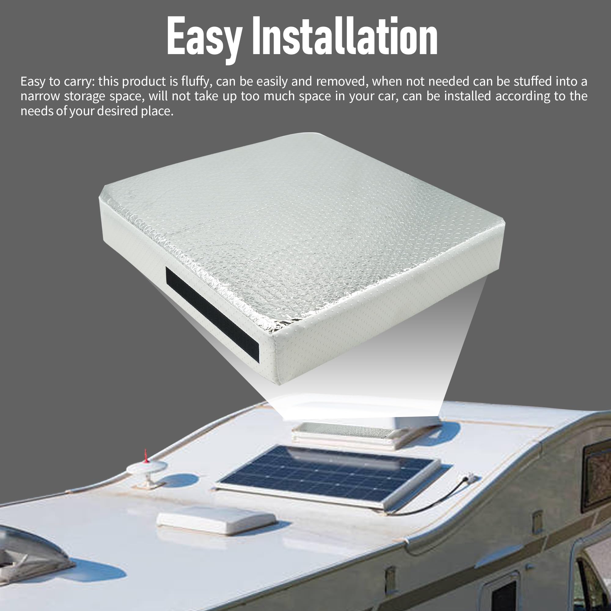 Aislante universal de ventilación para caravana de 14 x 14 x 3 pulgadas, cubierta de tragaluz con superficie reflectante, para rejillas de ventilación de caravana de 14 x 14 pulgadas