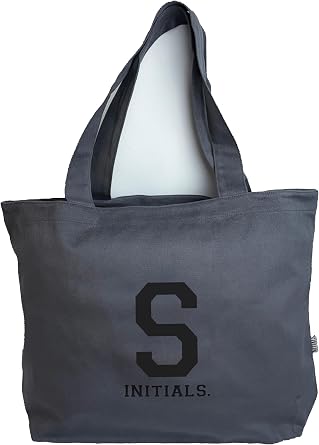 INITIALS Gri Harfli Tote Bag