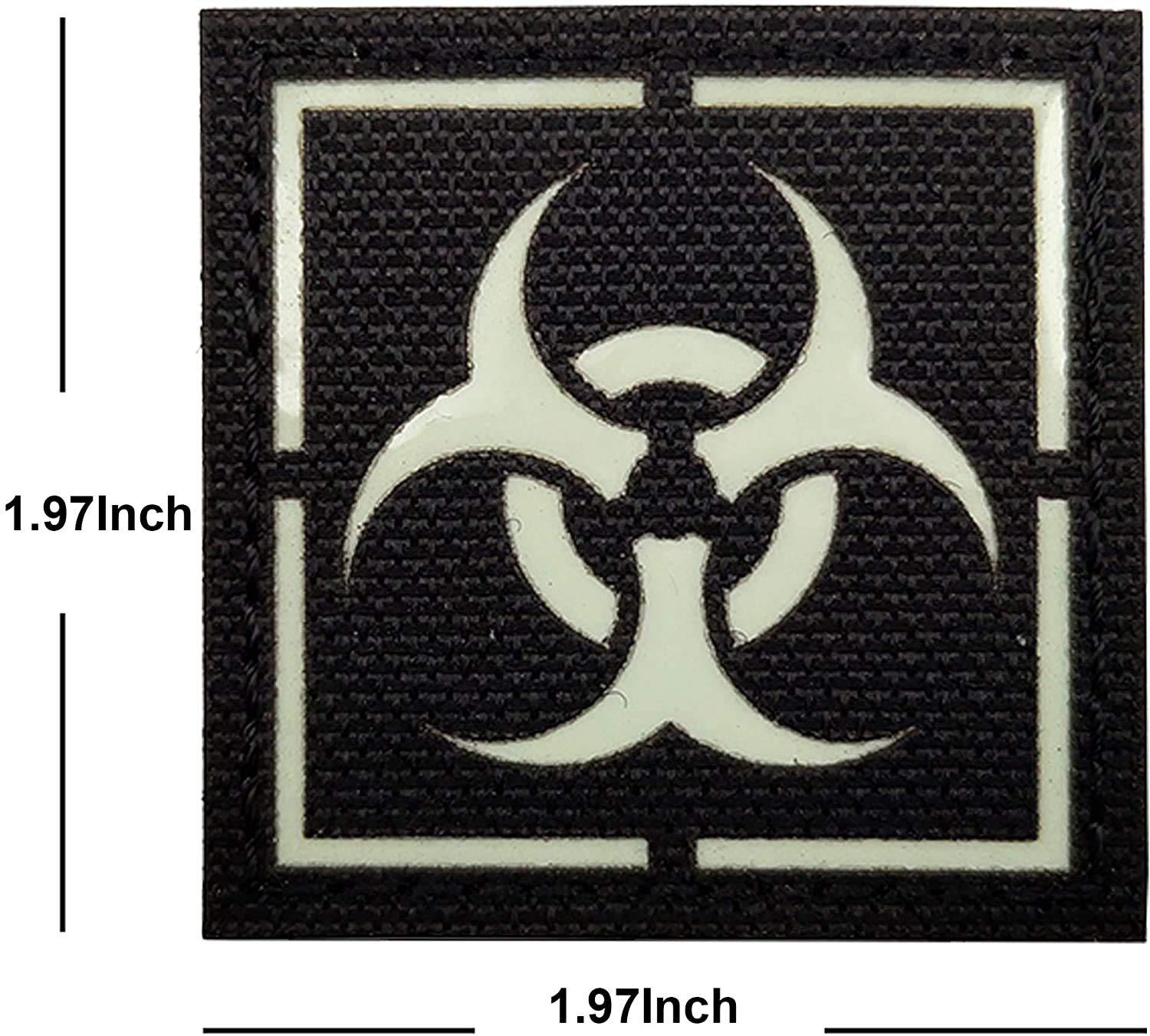 2 Patches Tactiques Zombie Apocalypse - Danger Biologique - 8x8 Cm - Avec Velcro - Pour Sac à Dos, Gilet, Vêtement
