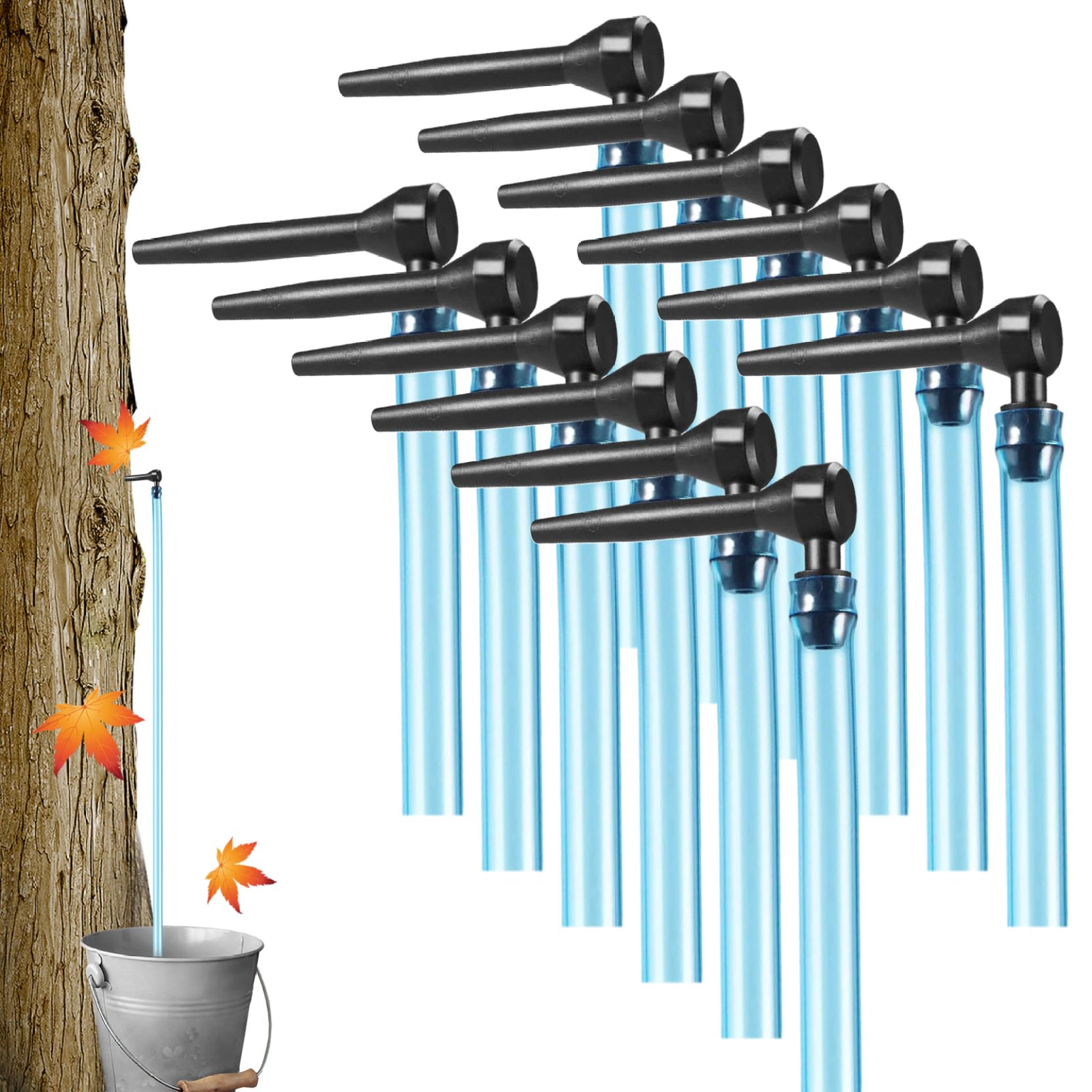 Maple Syrup Tapping Kit - 12 Spouts With 24" Tubes, Food-Grade Plastic, L-Shaped Tree Taps - View #3
