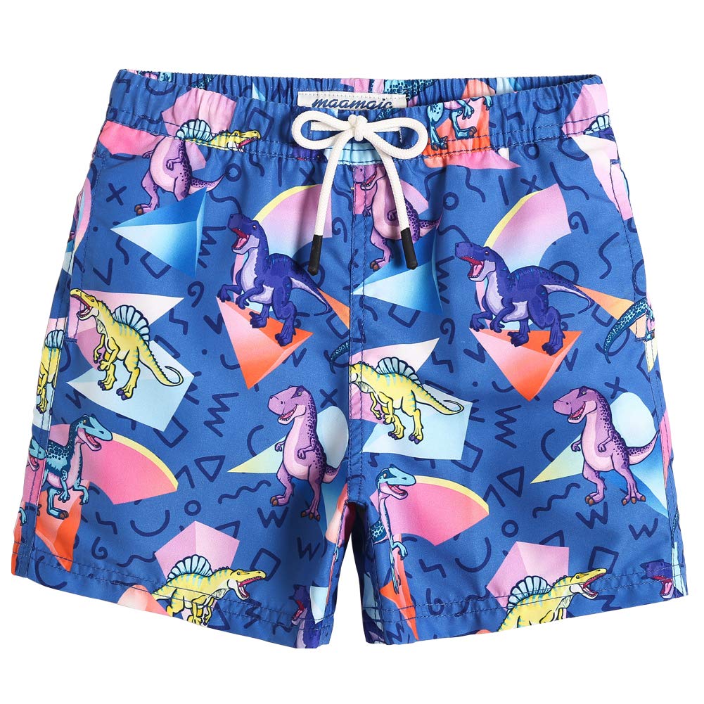 MaaMgic Little Boys' Beach Trunk Toddler Swim Shorts Animal Patterned Boardshorts Lightweight Beach Shorts Adjustable Waist Great for All Ages — view 18
