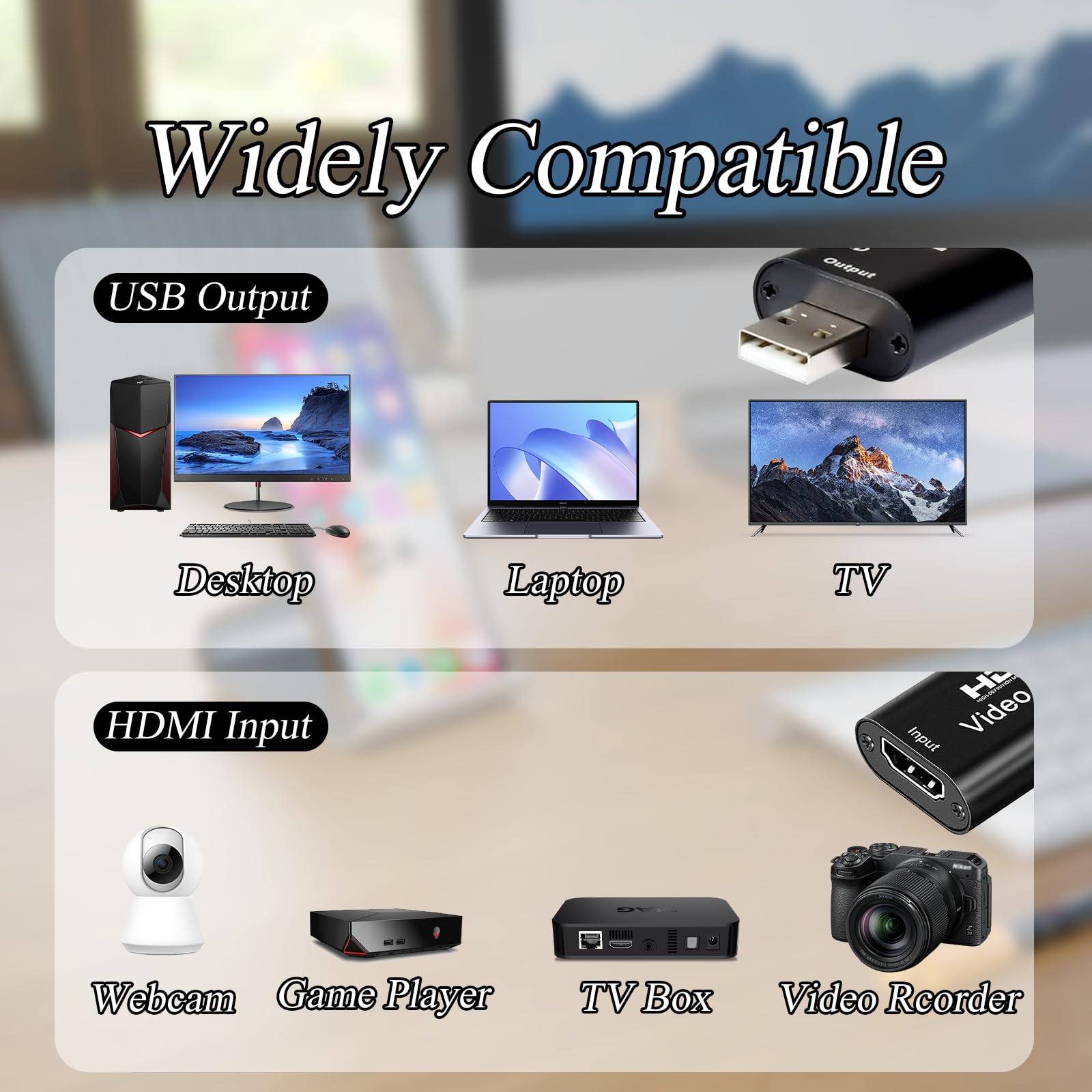 Cattura Video, Adattatore da Hdmi a Usb,Cattura HDMI,Ingresso 4k Uscita 1080P,Portatile Plug e Play Ideale per Trasmissioni in Diretta Videoconferenze e Registrazioni in Loco