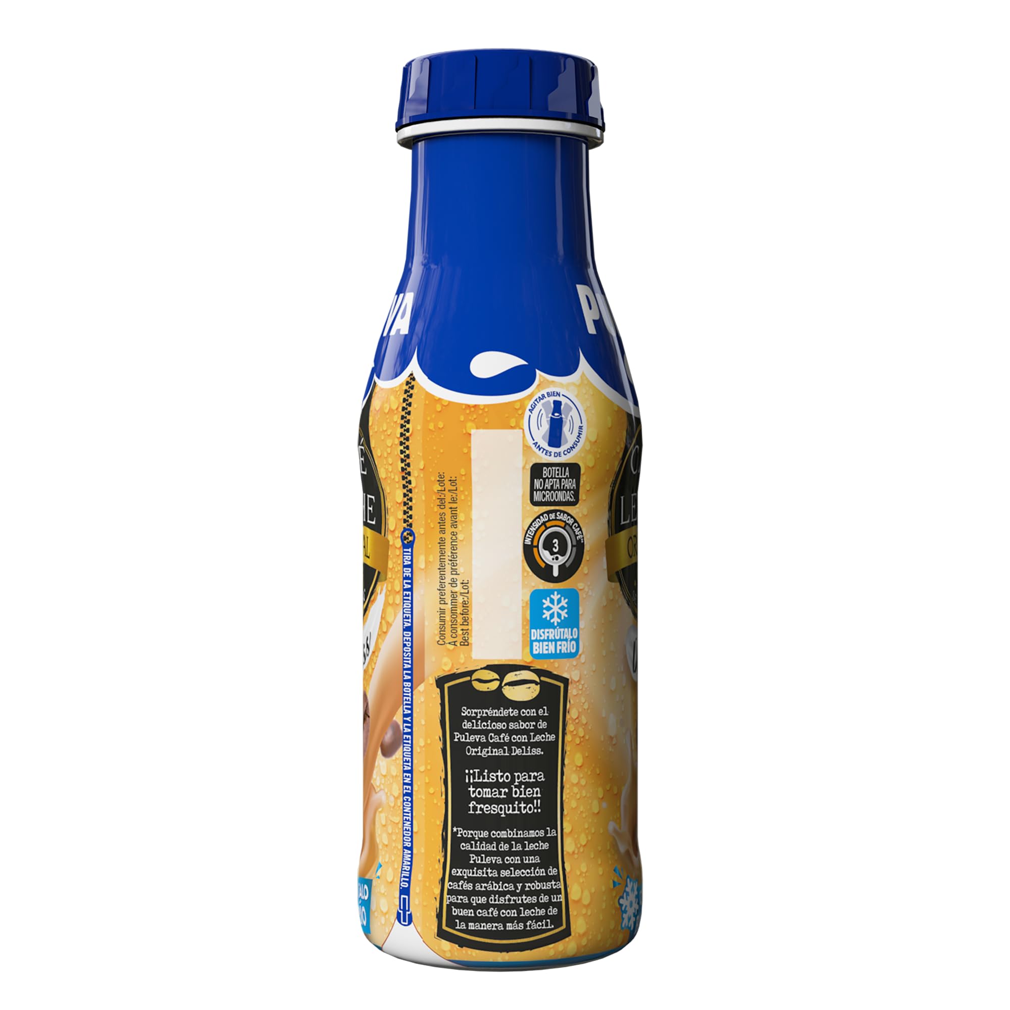 Puleva Café con Leche, Original Deliss, Café Preparado para llevar, Sin Gluten - Pack 12x240ml