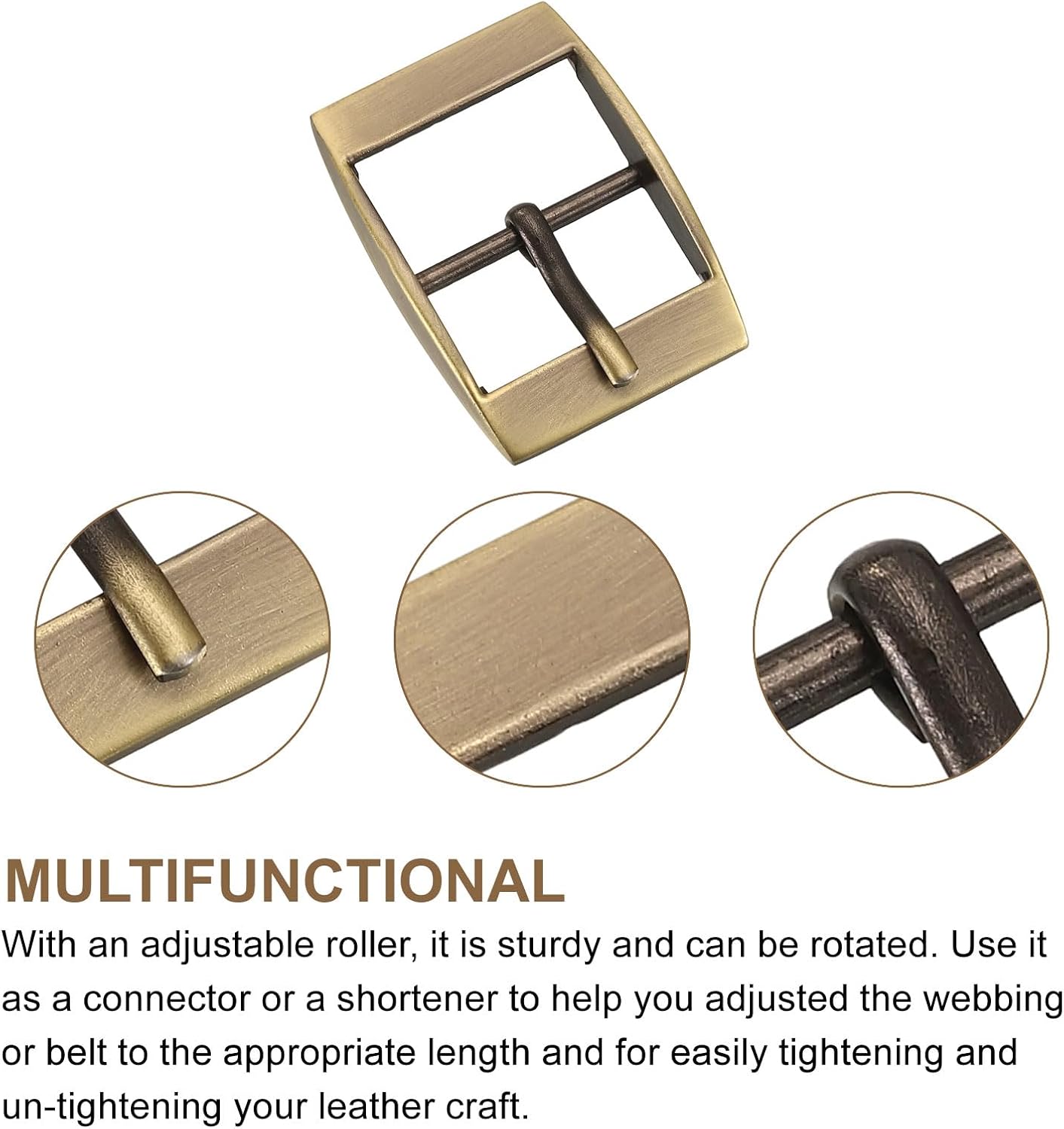 uxcell Metal Roller Buckle Single Prong Belt Buckle Center Bar Buckles for Leather Craft Accessories - Image 3