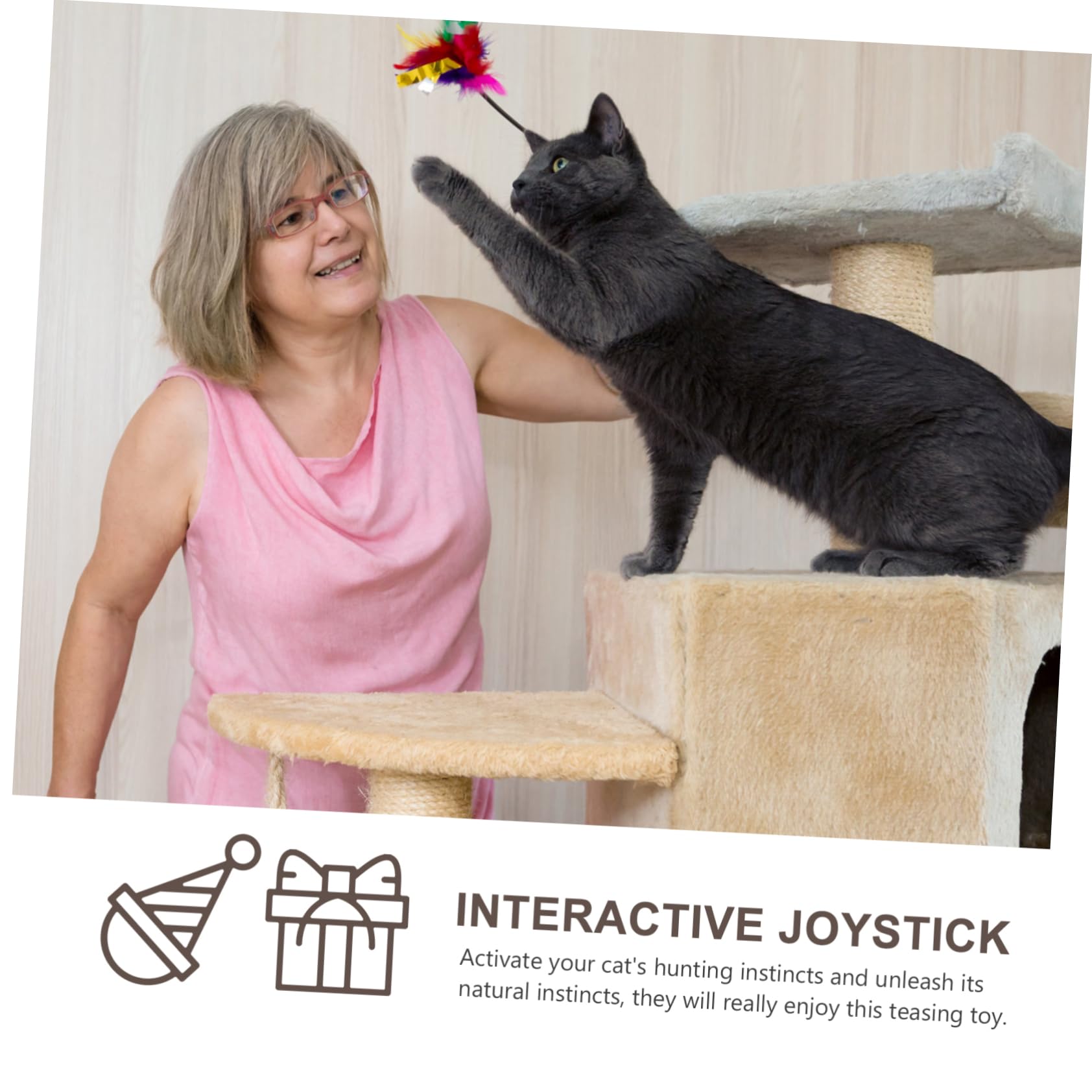 FRCOLOR Plüschtier 18 STK Katzensauger Katzenteaser Weihnachtsspielzeug Plüschtiere Katzenspielzeug Ausgestopftes -plüschtier Teaser Für Katze Federn Teaser Plüsch Lustiger Stock Sport